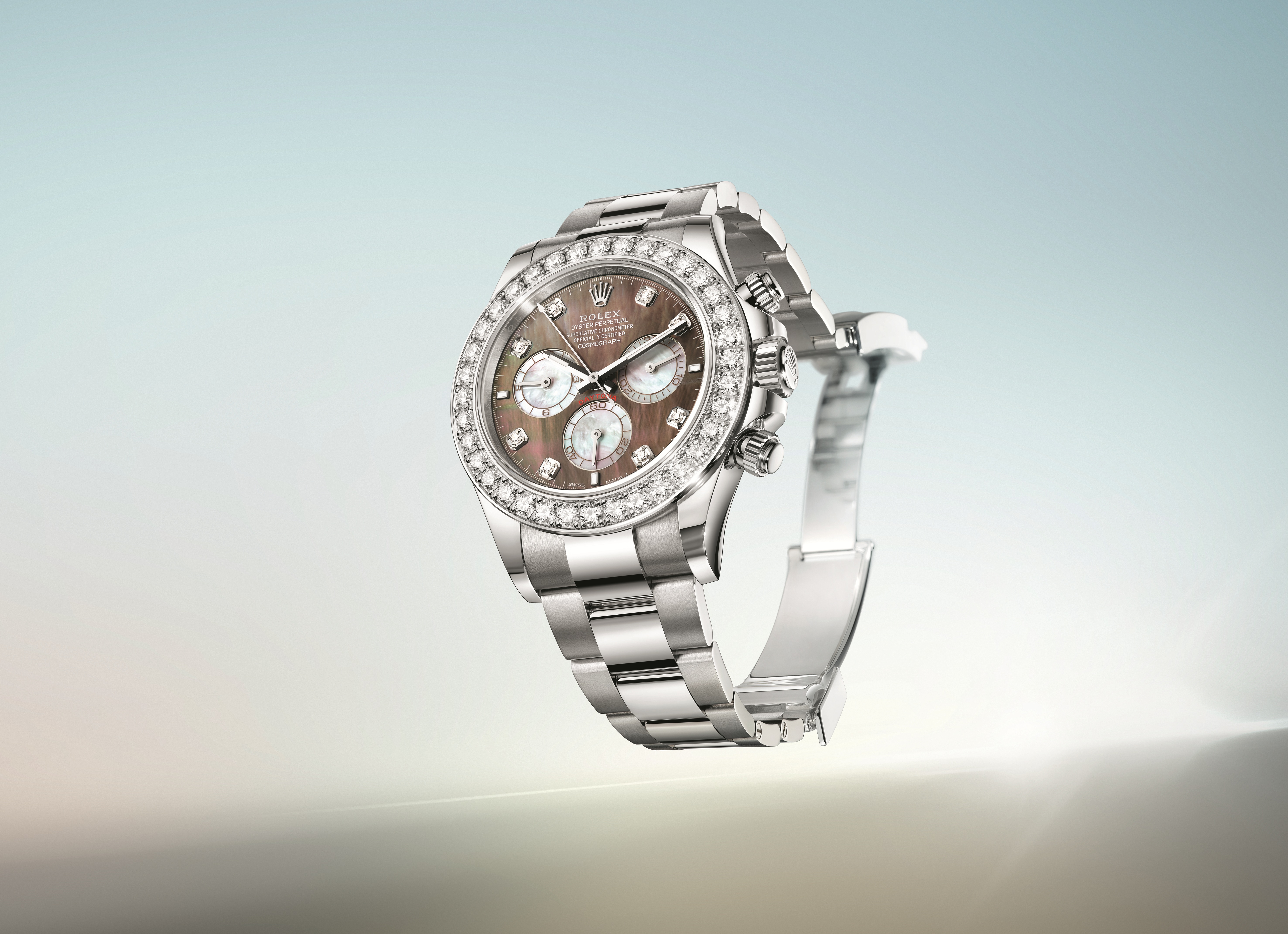 Oyster Perpetual Cosmograph Daytona, 40 mm, white gold and diamonds