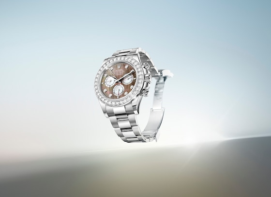 Oyster Perpetual Cosmograph Daytona, 40 mm, or gris et diamants