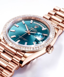 Oyster Perpetual Day-Date，36毫米，鑽石及永恒玫瑰金