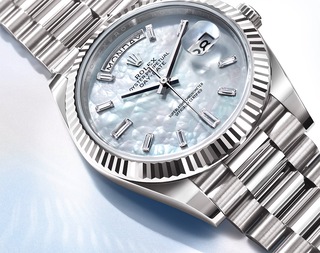 Oyster Perpetual Day-Date，40毫米，白色黃金