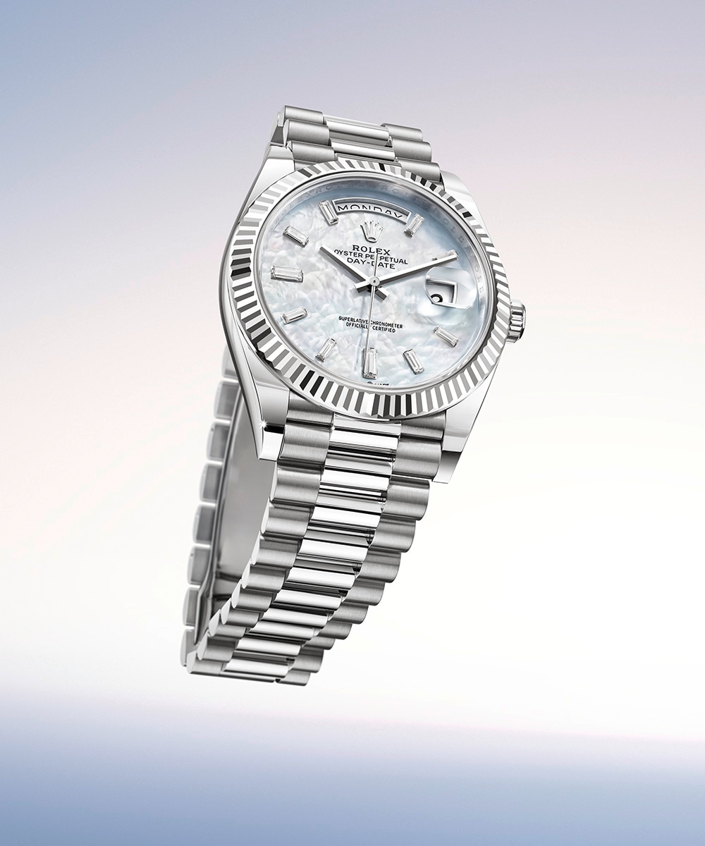 Rolex day date white face on sale