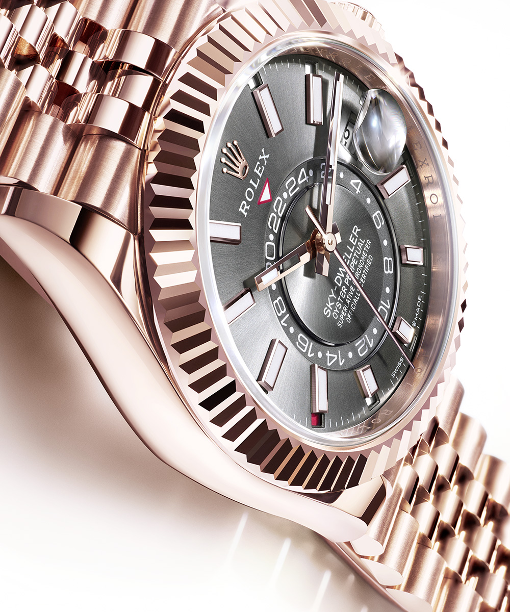 Rolex sky dweller rose gold hot sale