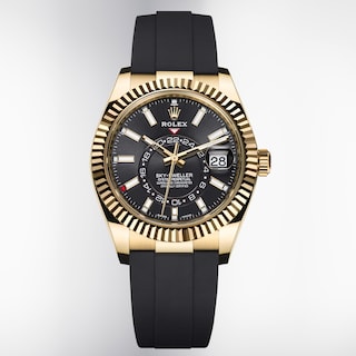 Oyster Perpetual Sky‑Dweller, 42 mm, or jaune 18 ct