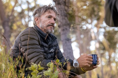 National Geographic Explorer Steve Boyes rests before  a challenging day travelling down the Cassai River.  Boyes is leading the Great Spine of Africa Expeditions  with the goal of better understanding and protecting  Africa’s crucial waterways.