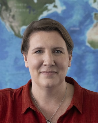 Founder of Before It’s Gone (BIG) Arctic Research Expedition Felicity Aston at the National Oceanography Centre in Southampton, England. Aston was the first woman to ski solo across the Antarctic. 
