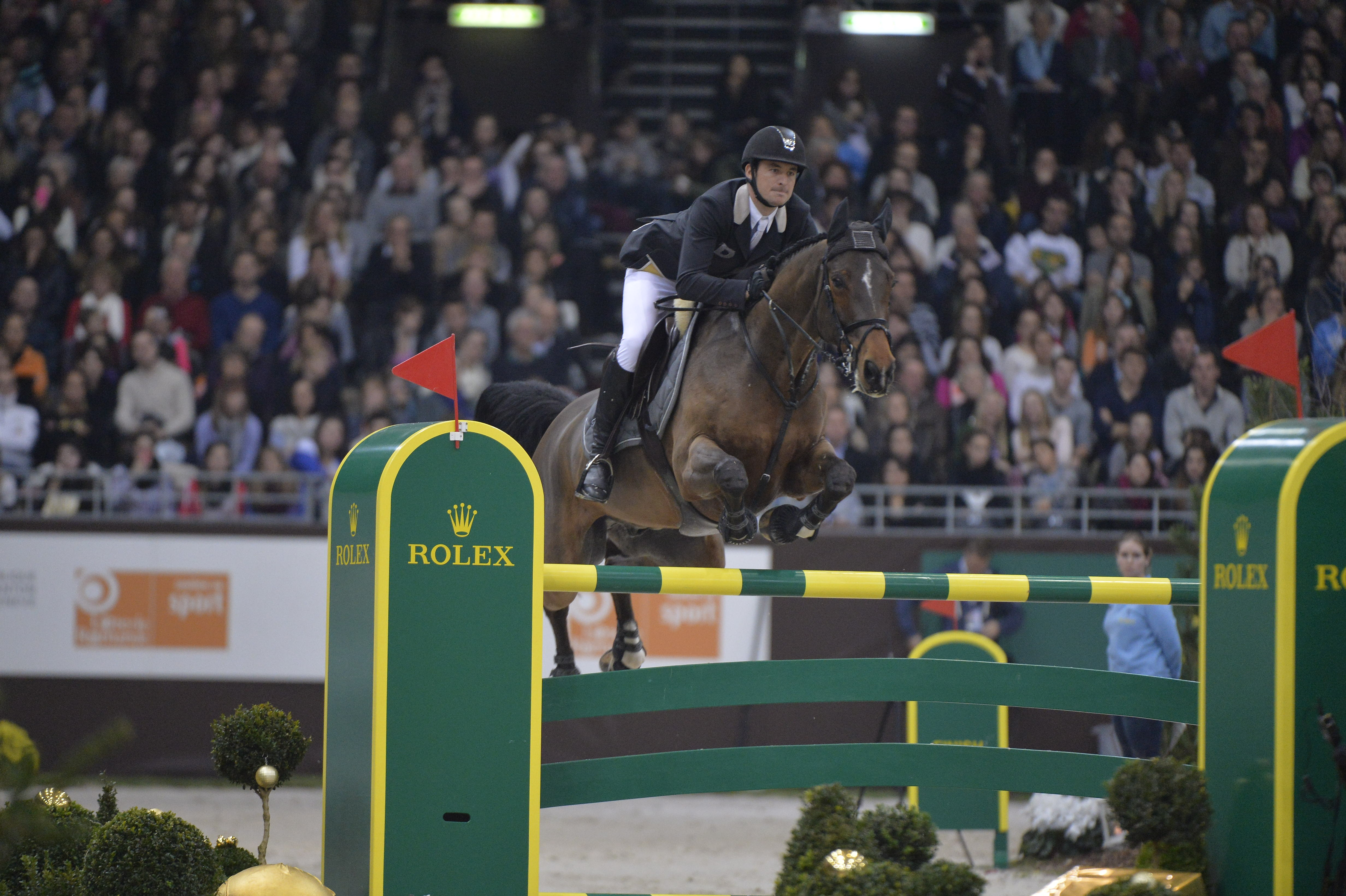 ROLEX TESTIMONEE STEVE GUERDAT RIDING NINO DES BUISSONNETS WINNERS OF THE ROLEX GRAND PRIX AT THE CHI GENEVA 2013