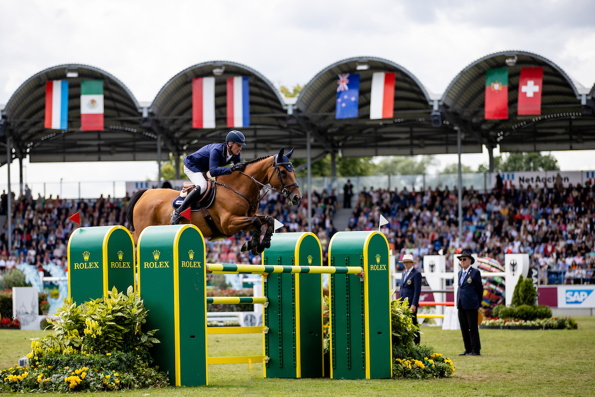 ROLEX TESTIMONEE DANIEL DEUSSER RIDING KILLER QUEEN VDM IN THE ROLEX GRAND PRIX AT THE CHIO AACHEN 2024