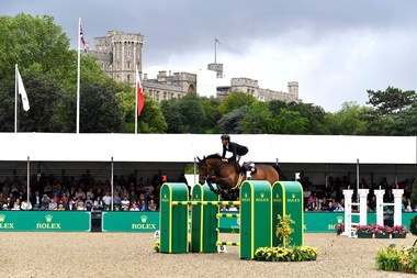 ROLEX TESTIMONEE STEVE GUERDAT RIDING VENARD DE CERISY SECOND IN THE ROLEX GRAND PRIX AT CHI ROYAL WINDSOR HORSE SHOW