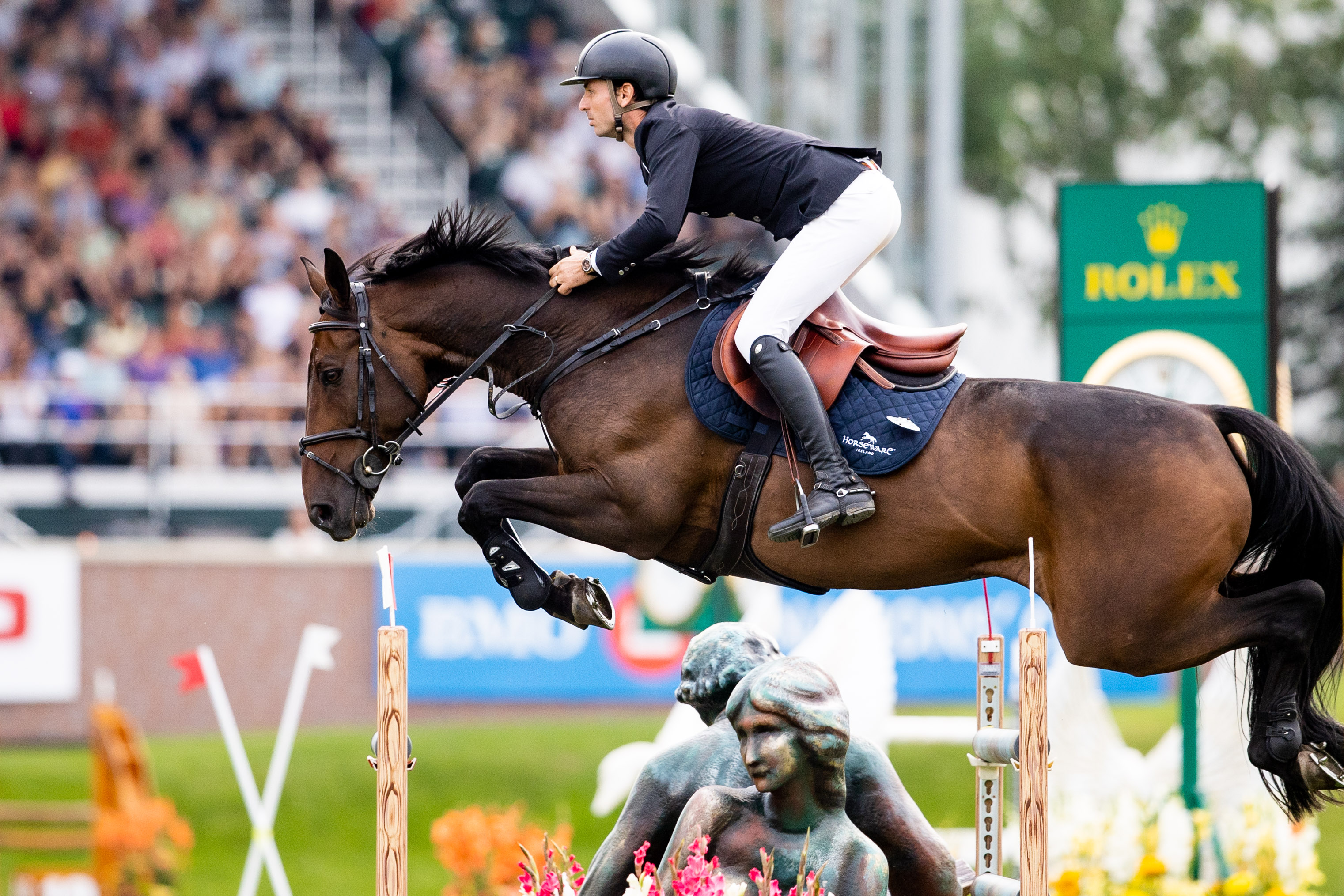 ROLEX TESTIMONEE STEVE GUERDAT RIDING VENARD DE CERISY, SECOND IN THE CP ‘INTERNATIONAL’, PRESENTED BY ROLEX, AT CSIO SPRUCE MEADOWS ‘MASTERS’ 2022