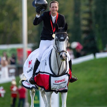 ROLEX TESTIMONEE MARTIN FUCHS RIDING LEONE JEI WINNERS OF THE CPKC ‘INTERNATIONAL’ GRAND PRIX, PRESENTED BY ROLEX,AT THE CSIO SPRUCE MEADOWS ‘MASTERS’ TOURNAMENT 2024