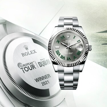 ENGRAVED OYSTER PERPETUAL DATEJUST  41 PRESENTED TO THE WINNER OF THE DP  WORLD TOUR CHAMPIONSHIP 2021