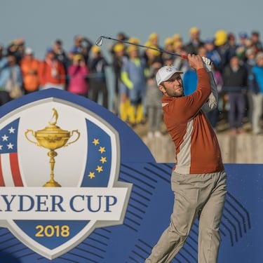 ROLEX TESTIMONEE JON RAHM PLAYS A  SHOT AT THE 2018 RYDER CUP
