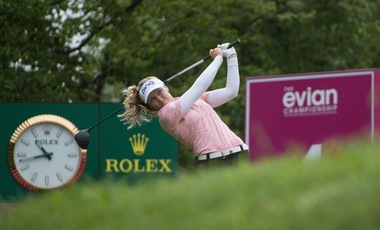 ROLEX TESTIMONEE BROOKE HENDERSON PLAYING A SHOT AT THE AMUNDI EVIAN CHAMPIONSHIP IN 2019