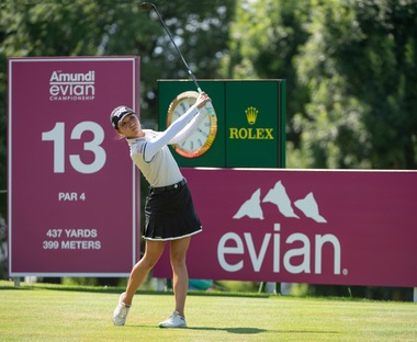 ROLEX TESTIMONEE LYDIA KO PLAYING A SHOT AT THE AMUNDI EVIAN CHAMPIONSHIP IN 2018