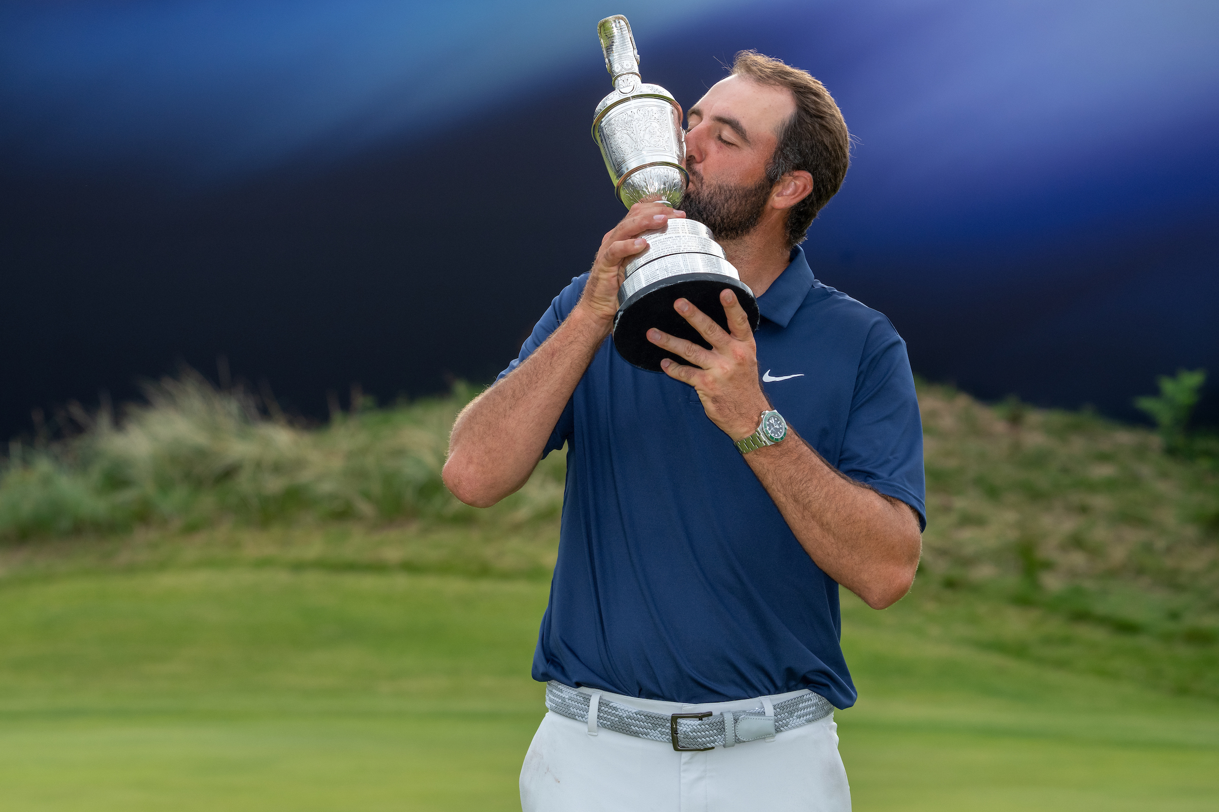 ROLEX TESTIMONEE SCOTTIE SCHEFFLER WITH THE CLARET JUG AFTER BEING CROWNED CHAMPION GOLFER OF THE YEAR AT THE OPEN 2025
