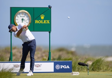 ROLEX TESTIMONEE BROOKS KOEPKA DRIVES FROM THE TEE DURING THE SECOND ROUND OF THE 103RD PGA CHAMPIONSHIP