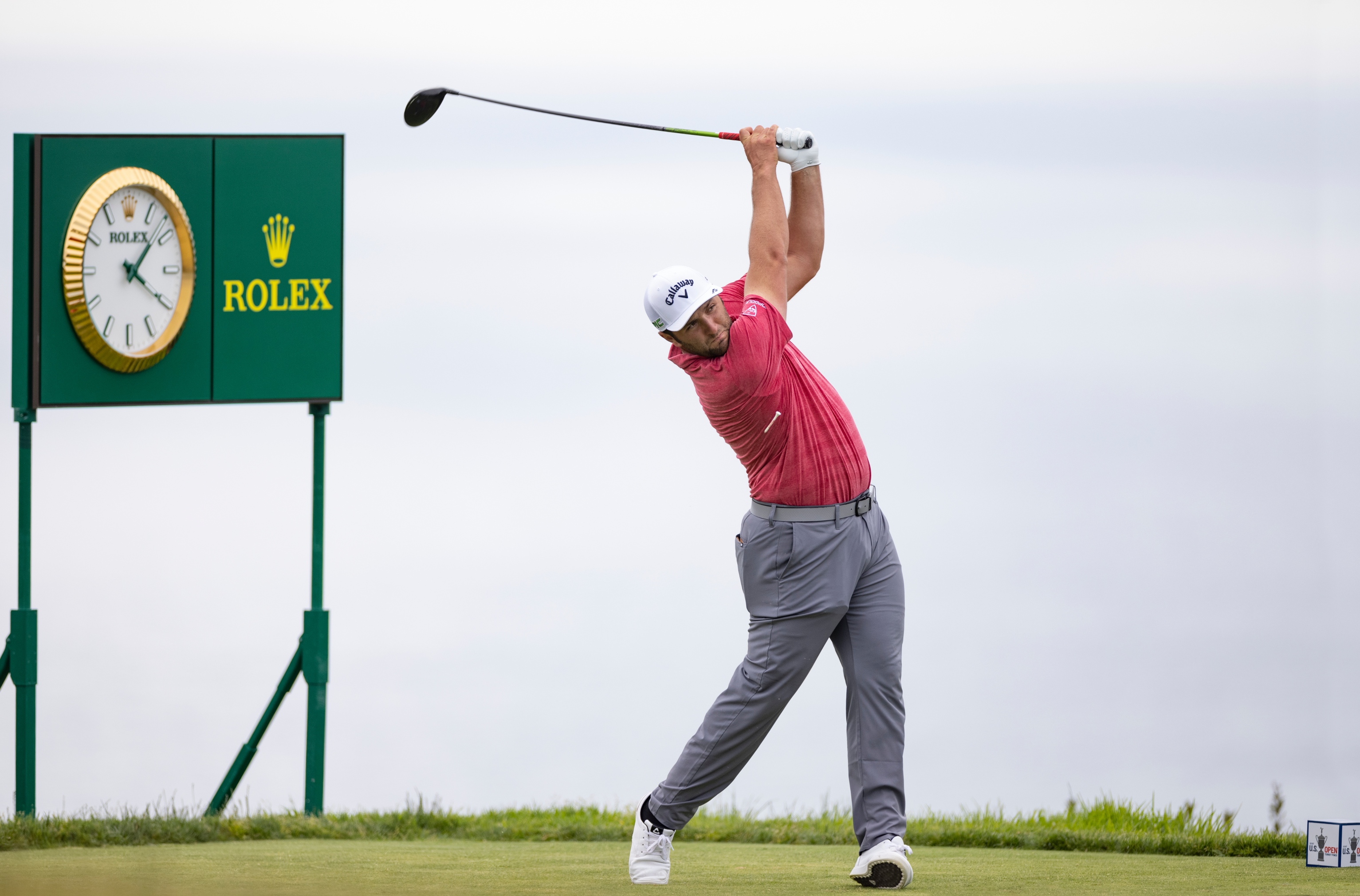 ROLEX TESTIMONEE JON RAHM PLAYS A SHOT DURING THE FINAL ROUND OF THE 121ST U.S. OPEN