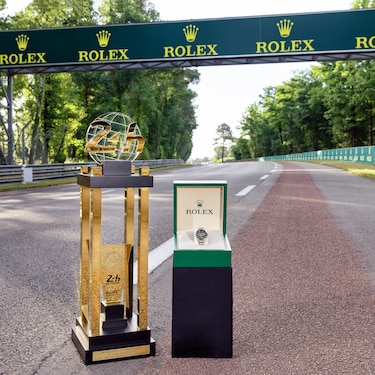 24 HOURS OF LE MANS 2022 TROPHY AND THE ENGRAVED ROLEX OYSTER PERPETUAL COSMOGRAPH DAYTONA PRESENTED TO THE WINNERS OF THE RACE