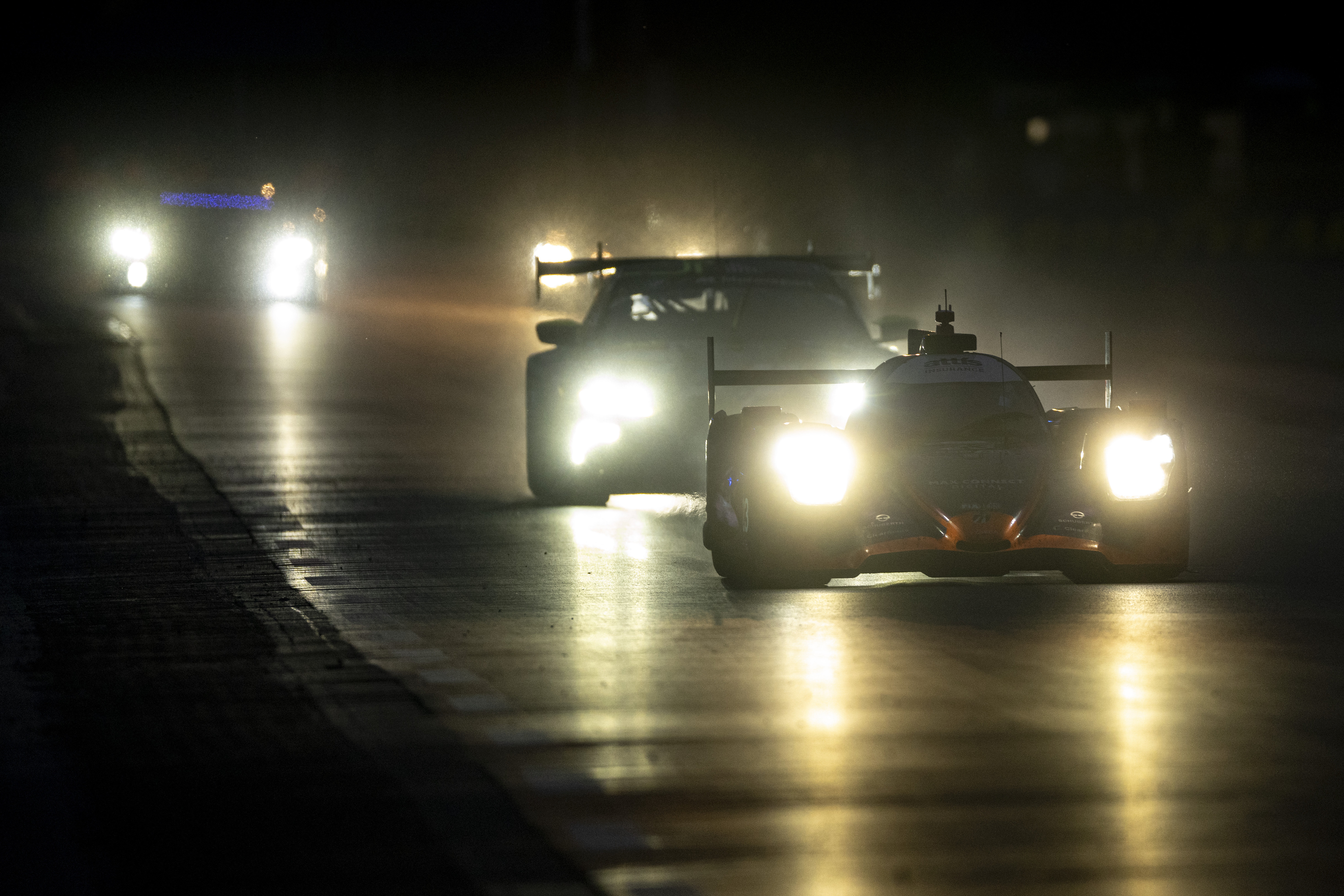HEADLIGHTS ON TRACK NAVIGATE THROUGH THE NIGHT