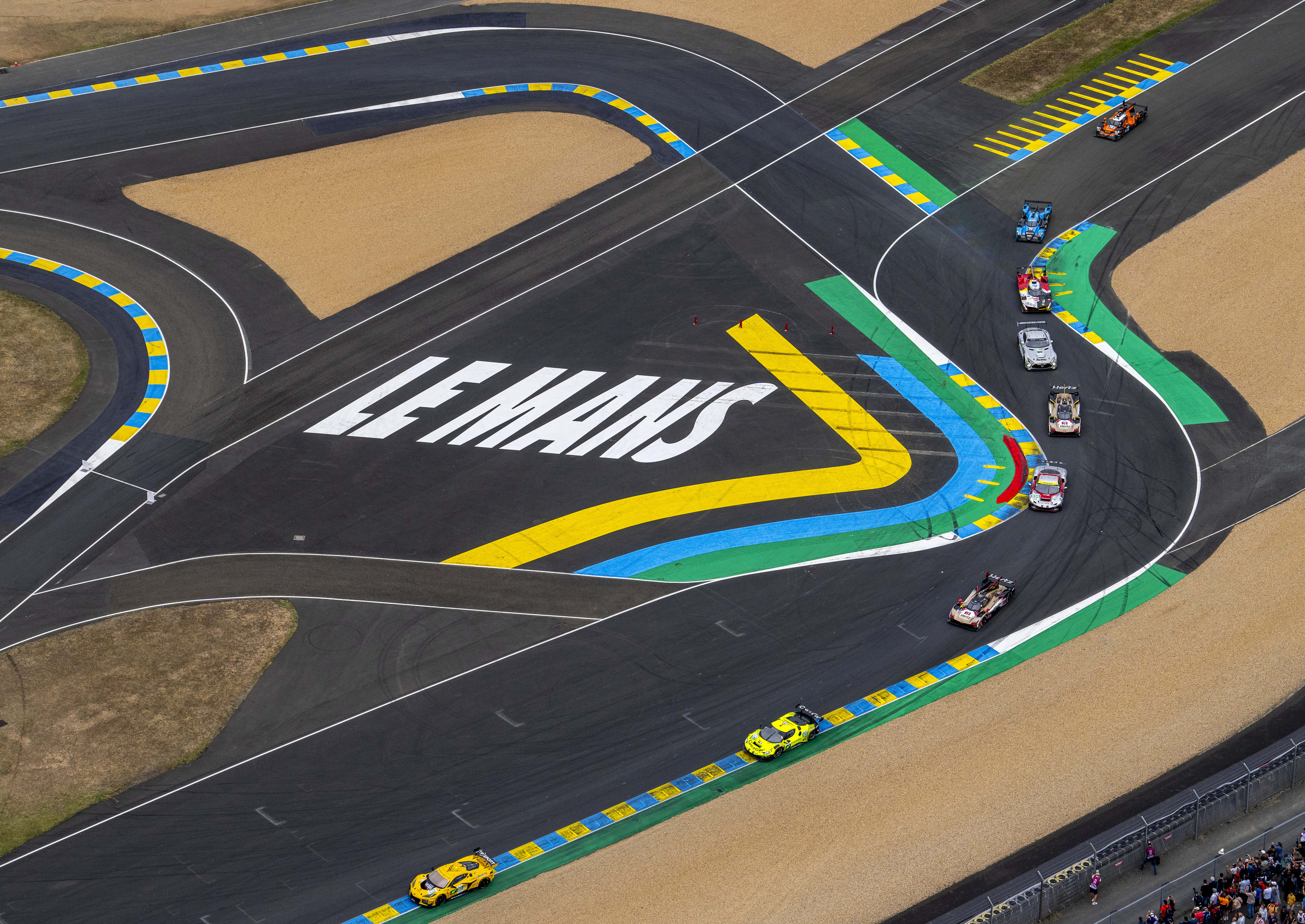 AERIAL VIEWS OF THE ACTION ON TRACK