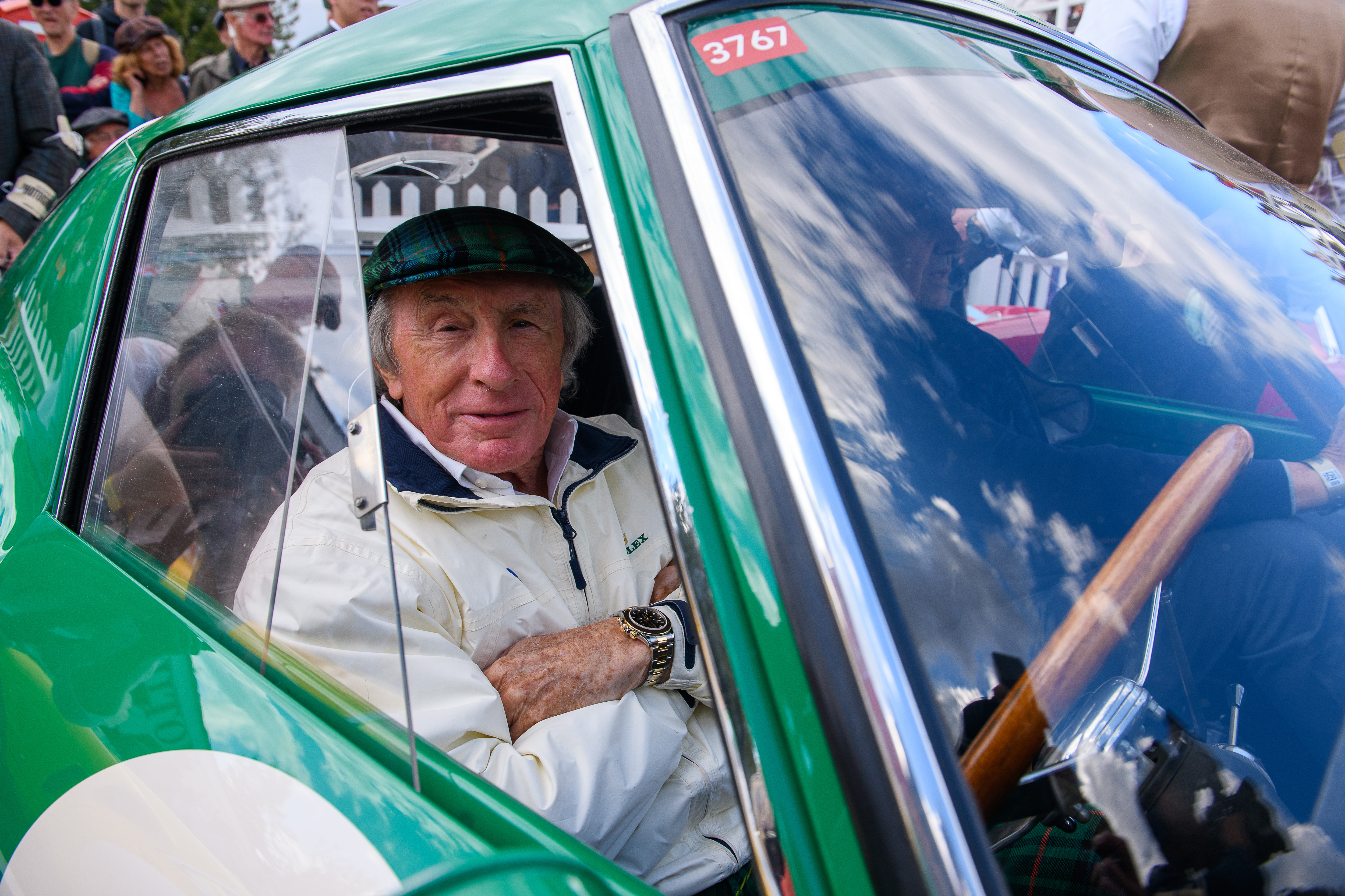 ROLEX TESTIMONEE, SIR JACKIE STEWART, AHEAD OF THE FERRARI TRIBUTE TRACK PARADE