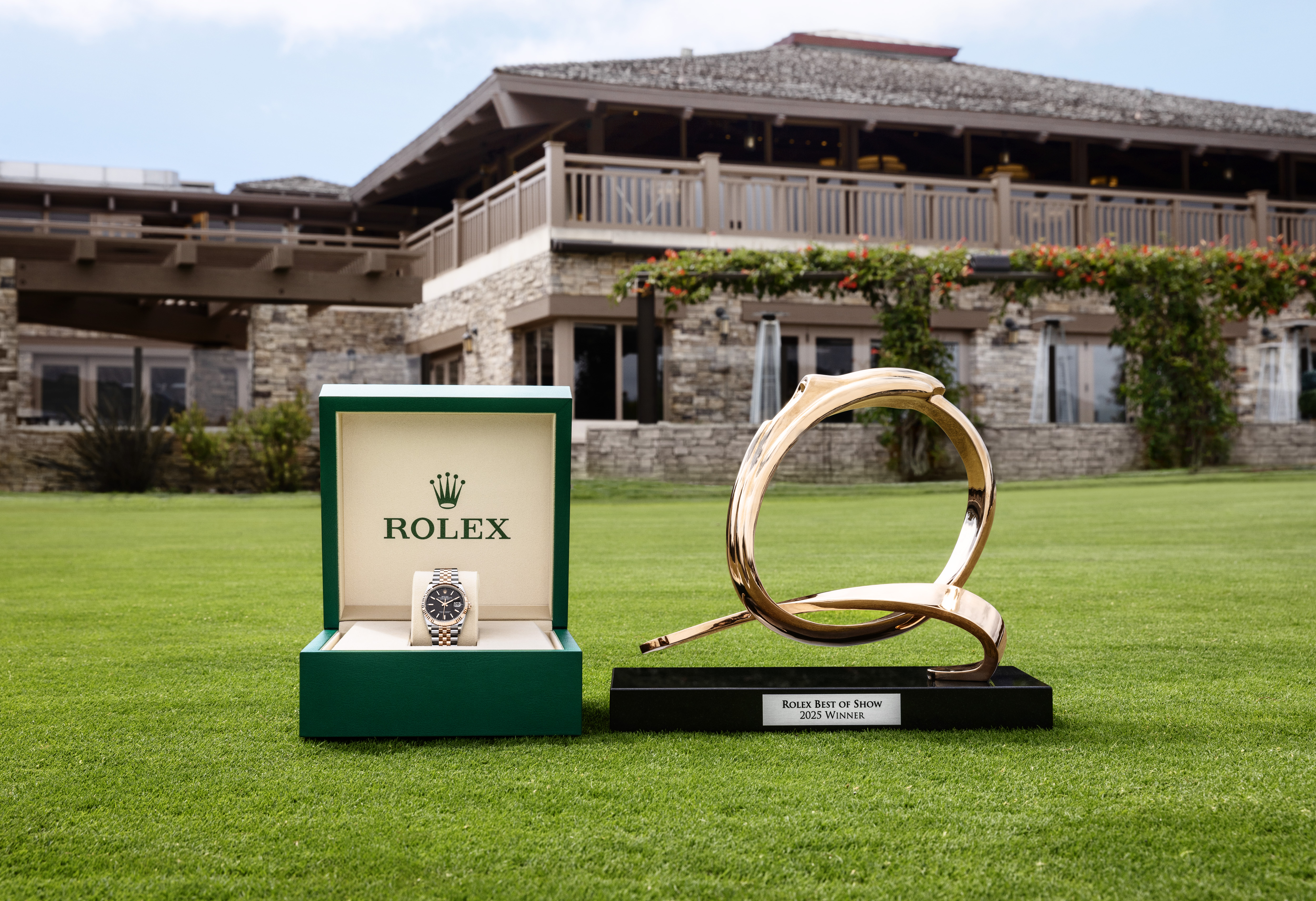 THE QUAIL, A MOTORSPORTS GATHERING 2025 ROLEX BEST OF SHOW TROPHY AND OYSTER PERPETUAL DATEJUST 36 PRESENTED TO THE WINNER