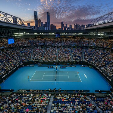 SUNSET AT MELBOURNE PARK DURING PLAY IN 2024