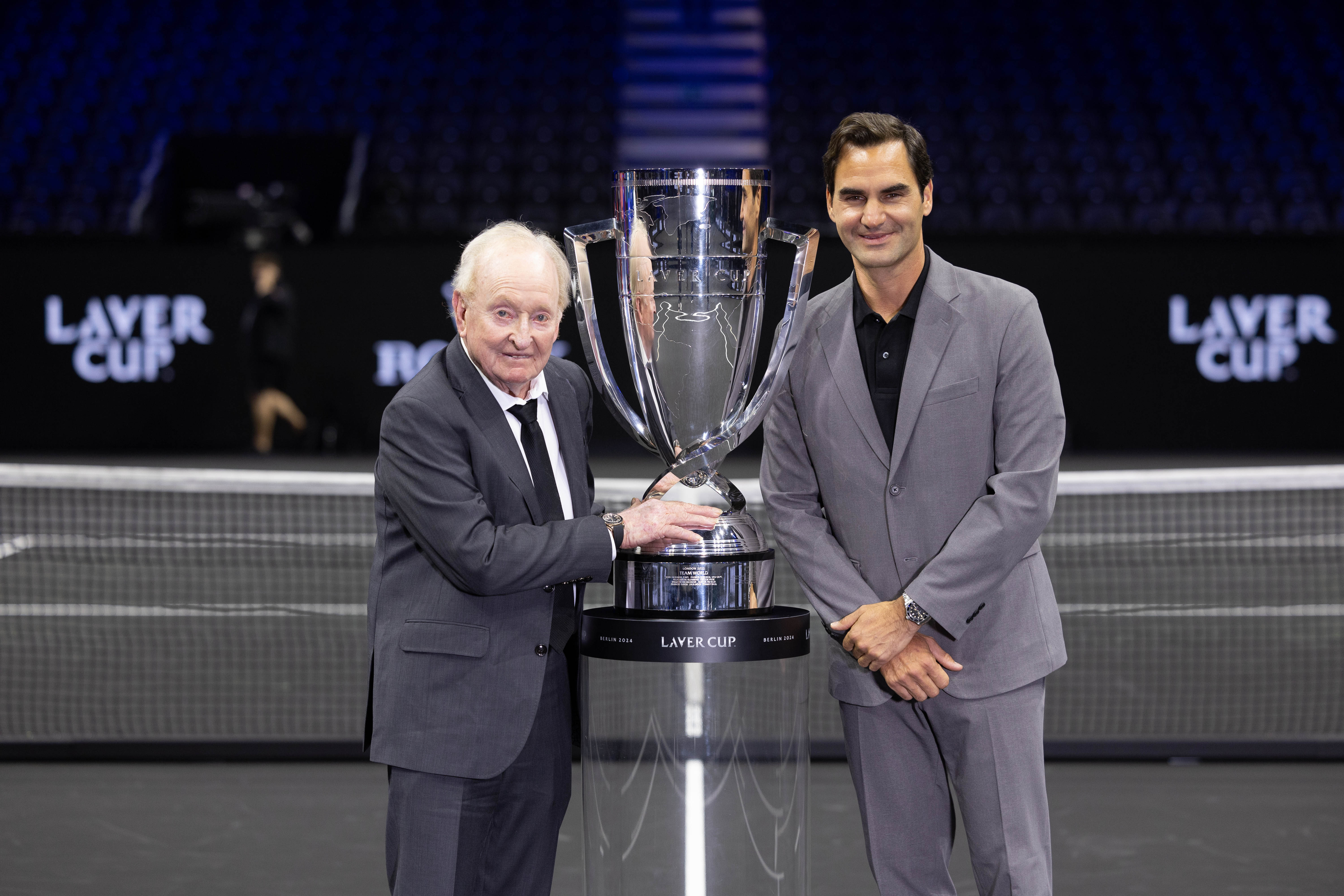 ROLEX TESTIMONEES ROD LAVER AND ROGER FEDERER WITH THE LAVER CUP