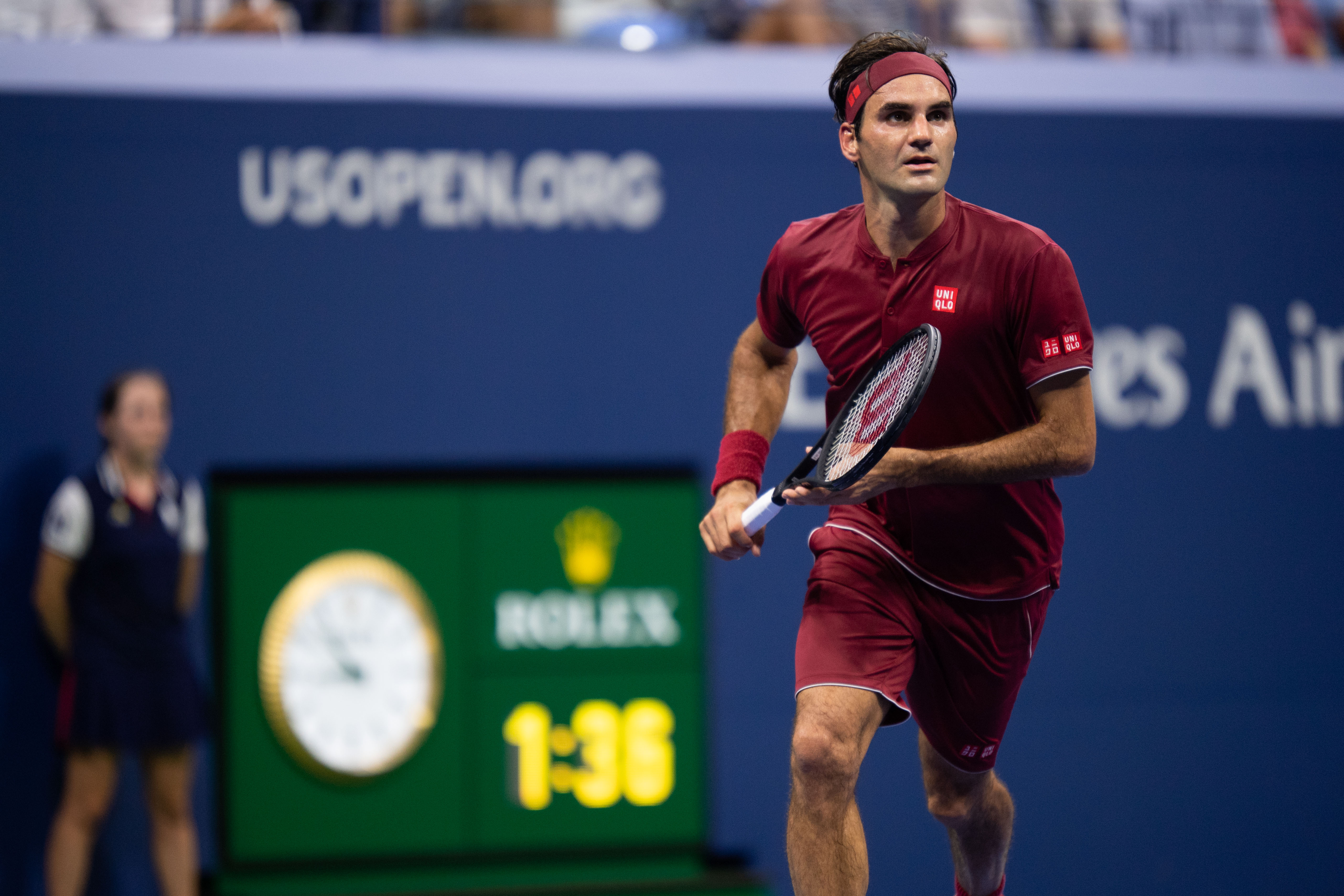 ROLEX TESTIMONEE AND FIVE-TIME US OPEN CHAMPION ROGER FEDERER IN ACTION IN 2018