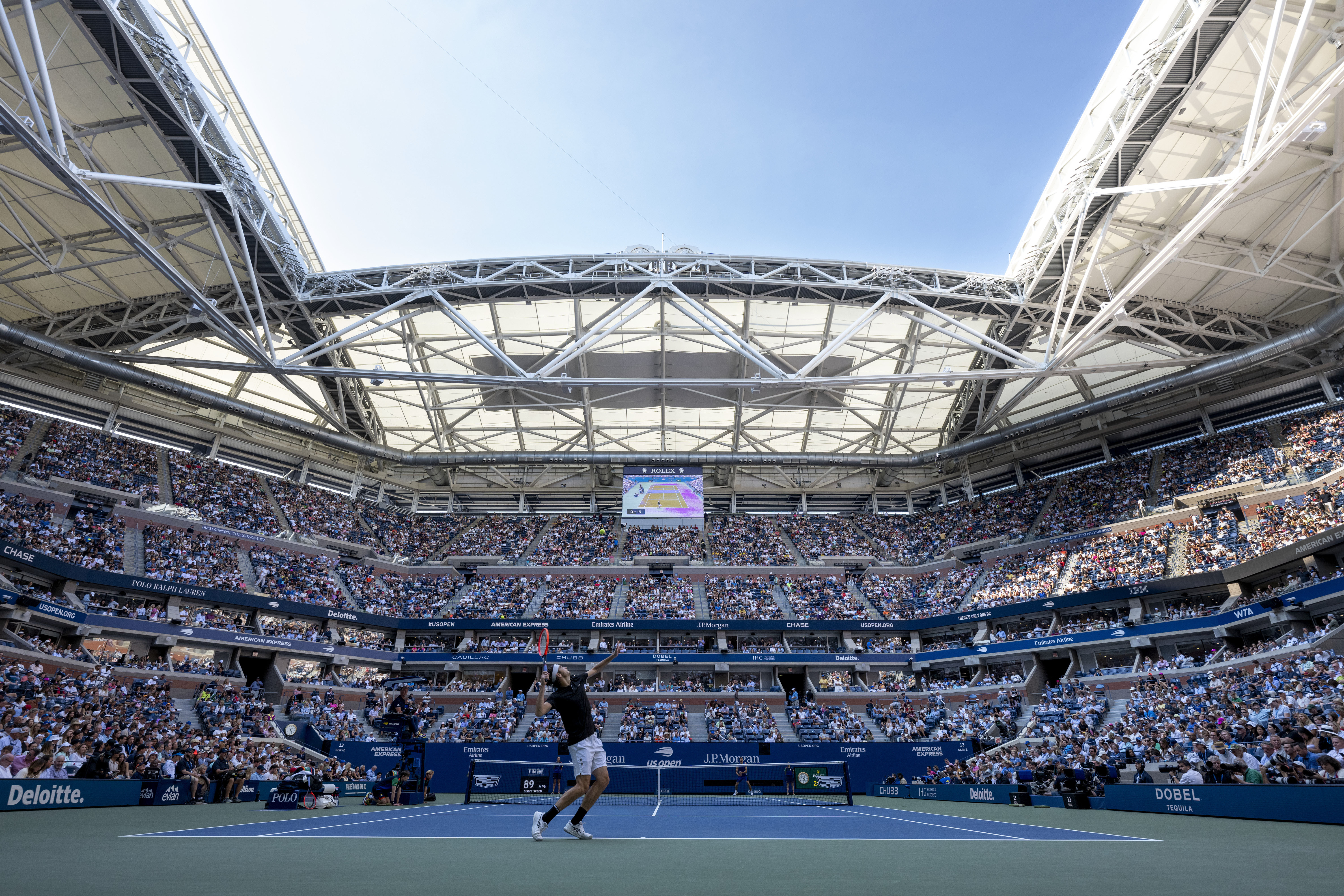 ROLEX TESTIMONEE AND HOME FAVOURITE TAYLOR FRITZ SERVES ON ARTHUR ASHE STADIUM IN 2024
