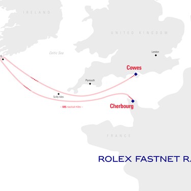 Rolex Fastnet Race course map